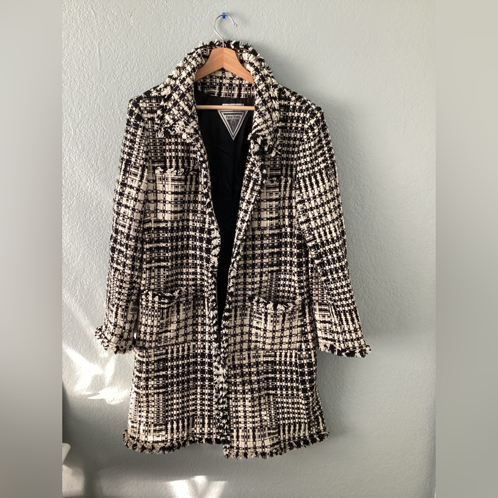 Richard Marvin Houndstooth Wool Blend Coat